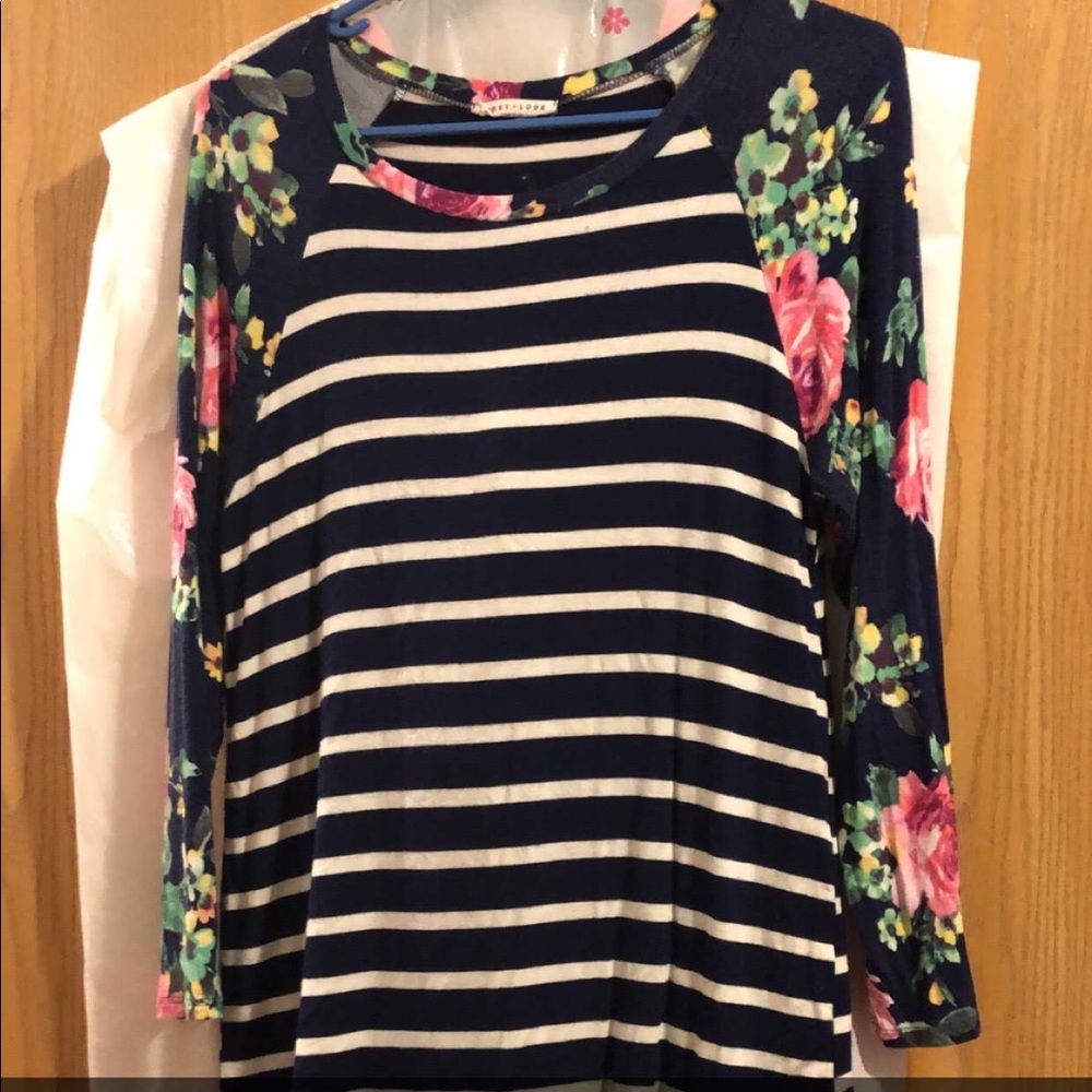 Floral and strip shirt